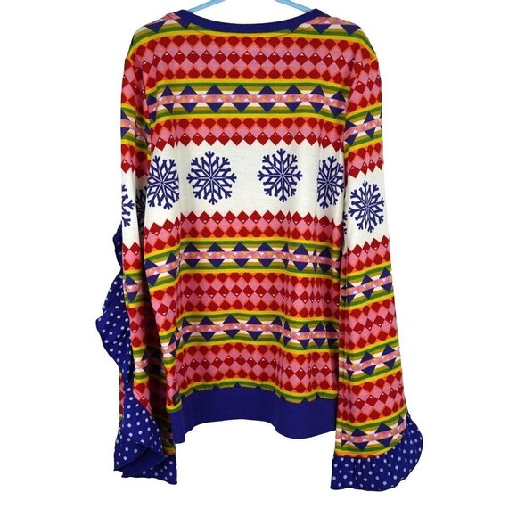 NWT Matilda Jane Girls Moments with you Falling Snow Holiday Ruffle Sweater 12 - Picture 8 of 9